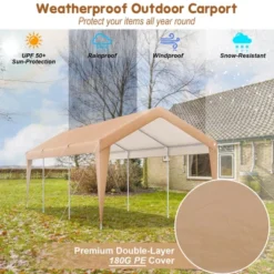 Costway 10x20FT Patio Heavy Duty Carport Garage Steel All-Weather Tent Outdoor Shelter -Sunnydaze Decor Store GUEST 813be9d1 dc45 43e9 9501 f869155ed542