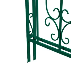Evergreen Montebello Iron Garden Arbor With Gate, Forest Green- 53 X 84 X 23 Inches Fade And Weather Resistant Outdoor Decor -Sunnydaze Decor Store GUEST 8283d1eb 6261 4934 9382 cebf001b1469