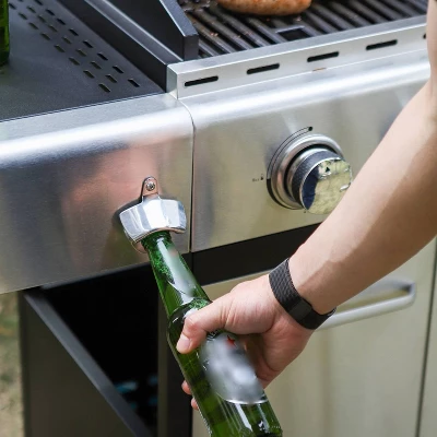 Captiva Designs E02GR001 Stainless Steel 4-Burner Propane Gas Grill With Side Burner And Side Tables 9 Captiva Designs E02GR001 Stainless Steel 4-Burner Propane Gas Grill With Side Burner And Side Tables - Image 9