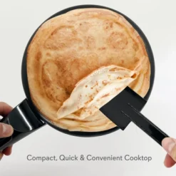 NutriChef Electric Griddle Crepe Maker - Nonstick Pan Cooktop With Automatic Temperature Control & Plug-in Operation For Kitchen & Countertop.