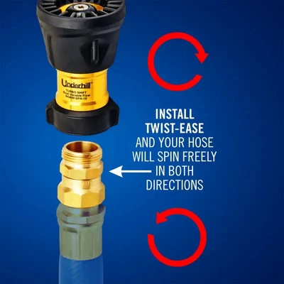 Underhill Garden Hose Nozzle Remover Twist-Ease Kink Eliminator For Kinks, Twist, Tangles, And Cramping W/ Built-In Swivel, 3/4" Attachment (2 Pack) 4 Underhill Garden Hose Nozzle Remover Twist-Ease Kink Eliminator For Kinks, Twist, Tangles, And Cramping W/ Built-In Swivel, 3/4" Attachment (2 Pack) - Image 4
