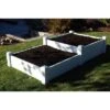 Dura-Trel 48"x14" Rectangular Split Level Rectangular Vinyl Outdoor Garden Bed White