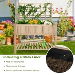 Costway Raised Garden Bed Elevated Wooden Planter Box With Trellis & Open Storage Shelf 13 Costway Raised Garden Bed Elevated Wooden Planter Box With Trellis & Open Storage Shelf -Sunnydaze Decor Store GUEST 846b36e9 2e27 475f b5b7 02dc07a44b8f
