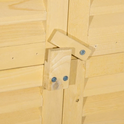 Outsunny 3' X 5' Wooden Garden Storage Shed, Sheds & Outdoor Storage With Asphalt Roof & 2 Large Wood Doors With Lock, Natural 4 Outsunny 3' X 5' Wooden Garden Storage Shed, Sheds & Outdoor Storage With Asphalt Roof & 2 Large Wood Doors With Lock, Natural - Image 4