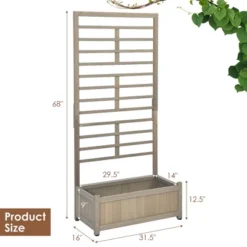 Costway 68in Wood Planter Box With Trellis Raised Garden Bed For Climbing Plants 8 Costway 68in Wood Planter Box With Trellis Raised Garden Bed For Climbing Plants -Sunnydaze Decor Store GUEST 8650fd4f 5d58 4991 b250 16cf24d243b6