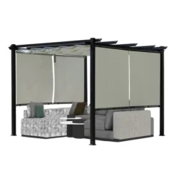 Aoodor 10 X 10 Ft Outdoor Pergola With Retractable Canopy, Aluminum Frame, 4 Pieces Patio Sun Shade Shelter For Backyard, Deck 16 Aoodor 10 X 10 Ft Outdoor Pergola With Retractable Canopy, Aluminum Frame, 4 Pieces Patio Sun Shade Shelter For Backyard, Deck -Sunnydaze Decor Store GUEST 8680589f 34db 4d60 9ed9 85d9c6f25831