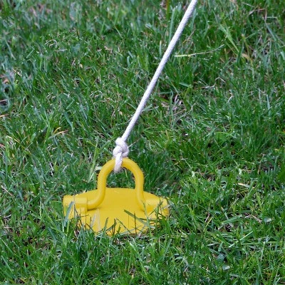 Sunnydaze Decor Sunnydaze Outdoor Tarp Tent Tie-Out Heavy-Duty Spiral Ground Anchor Stake With Folding Ring - Yellow 3 Sunnydaze Decor Sunnydaze Outdoor Tarp Tent Tie-Out Heavy-Duty Spiral Ground Anchor Stake With Folding Ring - Yellow - Image 3