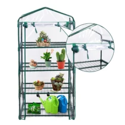 Costway Portable Mini Walk In Outdoor 4 Shelves Greenhouse -Sunnydaze Decor Store GUEST 8760dd4f 5ff0 4b9d 83e7 cb9377c77535