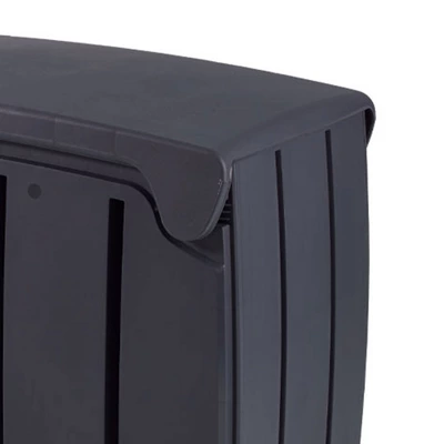 Strata Products Outdoor 85 Gallon (321L) Garden Storage Box With Double Door Middle Opening Hinged Lid With Padlock Hole For Gardens And Patios, Black 1 Strata Products Outdoor 85 Gallon (321L) Garden Storage Box With Double Door Middle Opening Hinged Lid With Padlock Hole For Gardens And Patios, Black