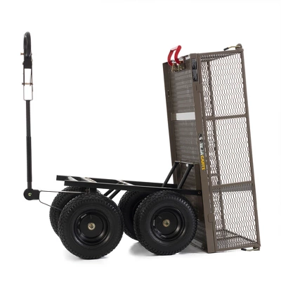Gorilla Cart GORMP-12 5 Cubic Feet 1200 Pound Capacity Heavy Duty Durable Steel Multi Use Quick Dump Wagon Utility Cart W/ 2 In 1 Towing Handle, Gray 3 Gorilla Cart GORMP-12 5 Cubic Feet 1200 Pound Capacity Heavy Duty Durable Steel Multi Use Quick Dump Wagon Utility Cart W/ 2 In 1 Towing Handle, Gray - Image 3
