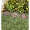 Plow & Hearth - Mosaic Garden Stepping Stones With Dragonfly, Butterfly, & Flower, Set Of 3