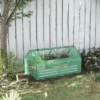 Outsunny Raised Garden Bed With Mini Greenhouse, Steel Outdoor Planter Box With Plastic Cover, Roll Up Window, Dual Use, 73" X 38" X 36"