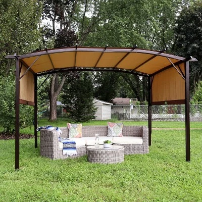 Sunnydaze Decor Sunnydaze 9' X 12' Metal Arched Pergola With Retractable Canopy 1 Sunnydaze Decor Sunnydaze 9' X 12' Metal Arched Pergola With Retractable Canopy