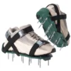 Gardenised Lawn And Garden Aerator Spike Shoe With 3 Metal Buckle Straps, Green Spiked Sandal