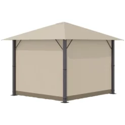Outsunny Patio Gazebo Outdoor Canopy Shelter With Sidewalls, Vented Roof, Aluminum Frame For Garden, Lawn, Backyard And Deck -Sunnydaze Decor Store GUEST 89a3462f c41d 49a2 826d dce2bd9dbc99