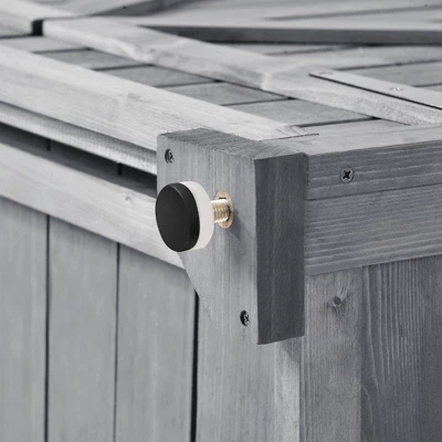 5.8ftx3ft Outdoor Wood Lean-to Storage Shed Tool Organizer With Waterproof Asphalt Roof, Lockable Doors, 3-tier Shelves-ModernLuxe 12 5.8ftx3ft Outdoor Wood Lean-to Storage Shed Tool Organizer With Waterproof Asphalt Roof, Lockable Doors, 3-tier Shelves-ModernLuxe - Image 12