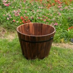 Gardenised Rustic Wooden Whiskey Barrel Planter With Durable Medal Handles And Drainage Holes - Perfect For Indoor And Outdoor Use 18 Gardenised Rustic Wooden Whiskey Barrel Planter With Durable Medal Handles And Drainage Holes - Perfect For Indoor And Outdoor Use -Sunnydaze Decor Store GUEST 8bb290ed 6574 4d93 8742 498a84a8b8c1