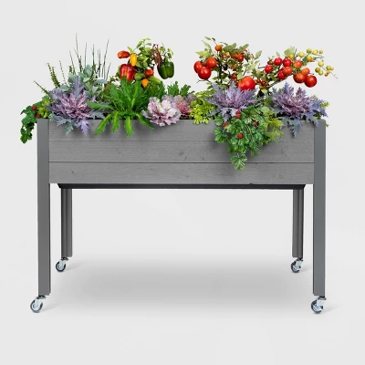 47" Wide Rectangular Planter Self-Watering Wooden Gray - CedarCraft 2 47" Wide Rectangular Planter Self-Watering Wooden Gray - CedarCraft - Image 2