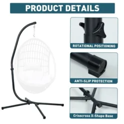 Hammock Steel C Stand -Stand For Hanging Hammock Chairs - 300 Pound Capacity, Black -Sunnydaze Decor Store GUEST 8e41f660 421b 4874 93c0 c6b1dfc18241