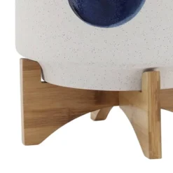 Sagebrook Home 10"x10" Funky Ceramic Planter Pot With Stand White -Sunnydaze Decor Store GUEST 8eaf2648 c813 48b3 8747 03a6a08b2934