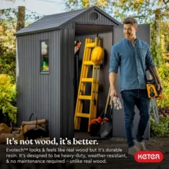 Keter Darwin 4'x6' Spacious Heavy Duty Organizing Storage Shed - Gray 7 Keter Darwin 4'x6' Spacious Heavy Duty Organizing Storage Shed - Gray -Sunnydaze Decor Store GUEST 8f9de87c db64 4013 a4d8 505470816f62