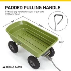 Gorilla Carts 600 Pound Capacity Heavy Duty Poly Yard Garden Steel Quick Dump Utility Wheelbarrow Wagon Trolley Cart With Straight Pull Handle, Green 6 Gorilla Carts 600 Pound Capacity Heavy Duty Poly Yard Garden Steel Quick Dump Utility Wheelbarrow Wagon Trolley Cart With Straight Pull Handle, Green -Sunnydaze Decor Store GUEST 90a7db5e 48d8 41da a9fd f0fd42e87514