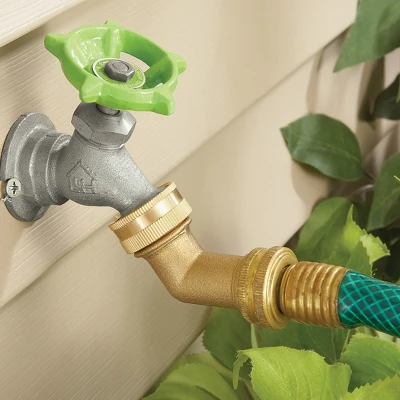 Collections Etc Brass Elbow Hose Connector 2 Collections Etc Brass Elbow Hose Connector - Image 2