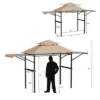 Tangkula 13.5'x 4'Patio BBQ Grill Gazebo Side Awnings Shelves 2-Tier Canopy Outdoor