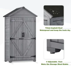 5.8ftx3ft Outdoor Wood Lean-to Storage Shed Tool Organizer With Waterproof Asphalt Roof, Lockable Doors, 3-tier Shelves-ModernLuxe 16 5.8ftx3ft Outdoor Wood Lean-to Storage Shed Tool Organizer With Waterproof Asphalt Roof, Lockable Doors, 3-tier Shelves-ModernLuxe -Sunnydaze Decor Store GUEST 925fafea 029a 46ca 87ff 0ccac83c12da