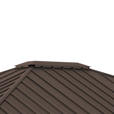 Outsunny 11.9" X 9.8" Hardtop Gazebo With Curtains And Netting, Permanent Pavilion Metal Roof Gazebo Canopy With Aluminum Frame And Top Hook, Gray 4 Outsunny 11.9" X 9.8" Hardtop Gazebo With Curtains And Netting, Permanent Pavilion Metal Roof Gazebo Canopy With Aluminum Frame And Top Hook, Gray - Image 4