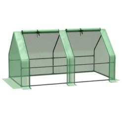 Outsunny 6' X 3' X 3' Portable Mini Greenhouse Outdoor Garden With Large Zipper Doors And Water/UV PE Cover, Green 7 Outsunny 6' X 3' X 3' Portable Mini Greenhouse Outdoor Garden With Large Zipper Doors And Water/UV PE Cover, Green -Sunnydaze Decor Store GUEST 93557fa7 6a77 4e84 a42d ed3523e0e986