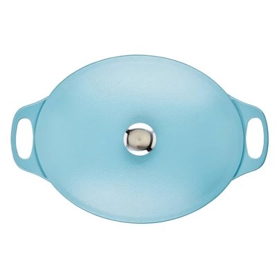 Rachael Ray Premium RUST-RESISTANT Cast Iron Dutch Oven 6.5qt Agave Blue 9 Rachael Ray Premium RUST-RESISTANT Cast Iron Dutch Oven 6.5qt Agave Blue - Image 9