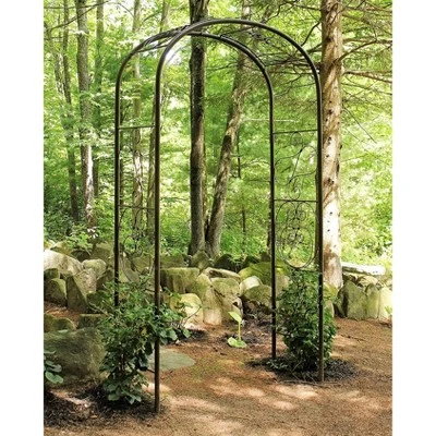 Achla Designs 99" Elegant Handcrafted Ferro Firenze Iron Garden Arbor Roman Bronze Powder Coated 6 Achla Designs 99" Elegant Handcrafted Ferro Firenze Iron Garden Arbor Roman Bronze Powder Coated - Image 6