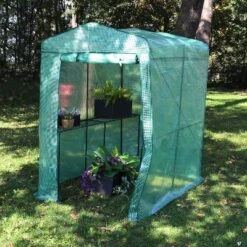 Sunnydaze Decor Sunnydaze Outdoor Portable Growing Rack Petite Deluxe Mini Walk-In Greenhouse With Roll-Up Door - 1 Shelf - Green -Sunnydaze Decor Store GUEST 95f013df eb54 4945 bf1d 96aa6027de18