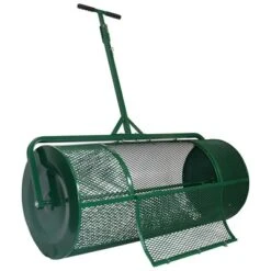 Landzie Metal Mesh Basket Lawn And Garden Rolling Yard Soil, Peat Moss, Manure, And Compost Topdressing Push Spreader -Sunnydaze Decor Store GUEST 96af093e 6183 4481 9362 d4d867e2b73e