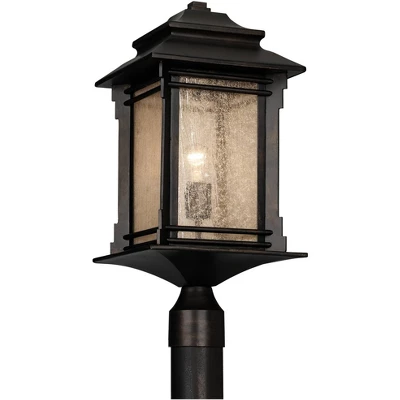 Franklin Iron Works Hickory Point Rustic Farmhouse Outdoor Post Lights Set Of 2 Walnut Bronze 21 1/2" Frosted Cream Glass For Exterior Barn Deck House 3 Franklin Iron Works Hickory Point Rustic Farmhouse Outdoor Post Lights Set Of 2 Walnut Bronze 21 1/2" Frosted Cream Glass For Exterior Barn Deck House - Image 3