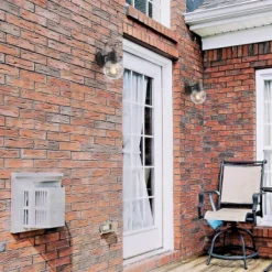 11" Metal/Glass Globe Outdoor Wall Lamp Black - LNC -Sunnydaze Decor Store GUEST 989d7f2e 0890 4f4b 816a de08ce0194df