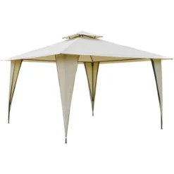 Outsunny 12' X 12' Outdoor Canopy Tent Party Gazebo With Double-Tier Roof, Steel Frame, Included Ground Stakes -Sunnydaze Decor Store GUEST 9a0e38f7 9d4b 45f6 825d d24a6ddf5aeb