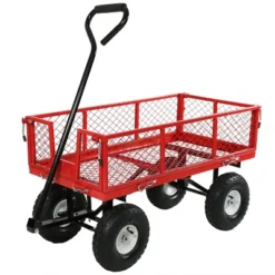Sunnydaze Decor Sunnydaze Outdoor Lawn And Garden Heavy-Duty Durable Steel Mesh Utility Wagon Cart With Removable Sides -Sunnydaze Decor Store GUEST 9a60b7c9 0403 44a7 aa6c db5f7e02b68c