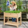 Tangkula Raised Garden Bed Elevated Wood Planter Box Stand For Vegetable Flower