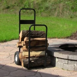 Sunnydaze Decor Sunnydaze Indoor/Outdoor Steel Rolling Firewood Log Cart Carrier With Wheels - 1/8 Face Cord - Black -Sunnydaze Decor Store GUEST 9b2d0b47 065e 47bd 8b4d 0e979c67fc82