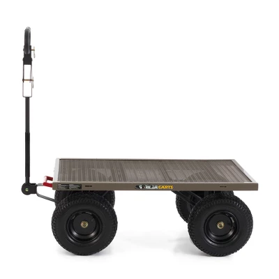 Gorilla Cart GORMP-12 5 Cubic Feet 1200 Pound Capacity Heavy Duty Durable Steel Multi Use Quick Dump Wagon Utility Cart W/ 2 In 1 Towing Handle, Gray 1 Gorilla Cart GORMP-12 5 Cubic Feet 1200 Pound Capacity Heavy Duty Durable Steel Multi Use Quick Dump Wagon Utility Cart W/ 2 In 1 Towing Handle, Gray