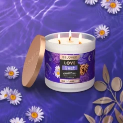 Beloved Love & Rest Jojoba, Cedarwood & Chamomile 3-Wick Vegan Candle - 15oz -Sunnydaze Decor Store GUEST 9b345ba8 00f2 4cc1 88c2 dec41a3c1796