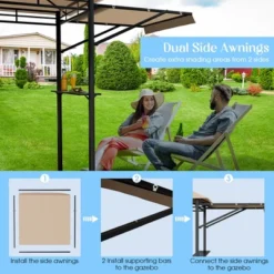 Tangkula 13.5'x 4'Patio BBQ Grill Gazebo Side Awnings Shelves 2-Tier Canopy Outdoor 16 Tangkula 13.5'x 4'Patio BBQ Grill Gazebo Side Awnings Shelves 2-Tier Canopy Outdoor -Sunnydaze Decor Store GUEST 9b8190d2 b026 4441 993e 3ddcc4a86d77