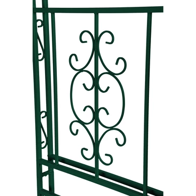 Evergreen Montebello Iron Garden Arbor, Forest Green- 53 X 84 X 23 Inches Fade And Weather Resistant Outdoor Decor 6 Evergreen Montebello Iron Garden Arbor, Forest Green- 53 X 84 X 23 Inches Fade And Weather Resistant Outdoor Decor - Image 6