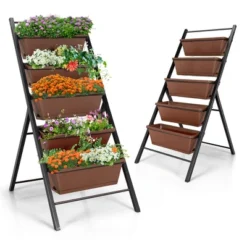 Costway 2PCS 5-Tier Vertical Raised Garden Bed Elevated Planter 5 Container Box -Sunnydaze Decor Store GUEST 9b964743 69f8 4797 808e 05583f900d91
