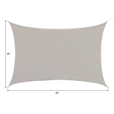 Outsunny 20' X 16' Rectangle Patio Sun Sail Shade Canopy Cloth 4 Outsunny 20' X 16' Rectangle Patio Sun Sail Shade Canopy Cloth - Image 4