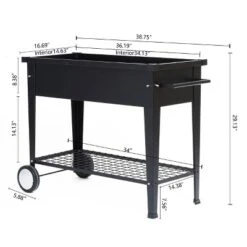 LuxenHome Black Mobile Metal Raised Garden Bed Planter Cart With Legs 13 LuxenHome Black Mobile Metal Raised Garden Bed Planter Cart With Legs -Sunnydaze Decor Store GUEST 9bed0f4d 6b63 4d32 9832 c51e9ac03933