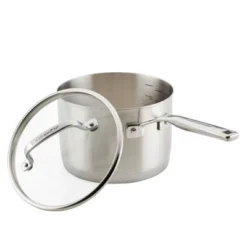 KitchenAid 3qt 3-Ply Blasé Stainless Steel Induction Saucepan With Lid Silver