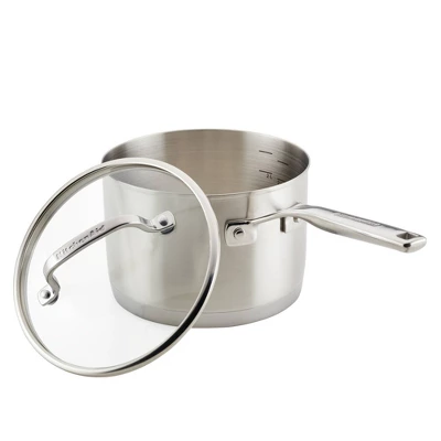KitchenAid 3qt 3-Ply Blasé Stainless Steel Induction Saucepan With Lid Silver 1 KitchenAid 3qt 3-Ply Blasé Stainless Steel Induction Saucepan With Lid Silver
